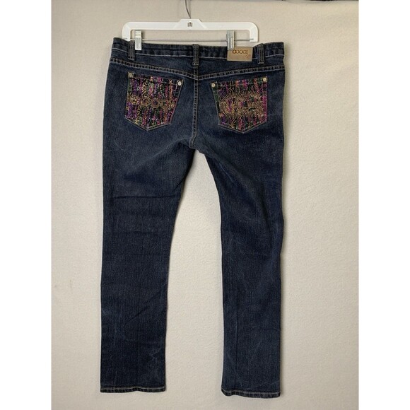Coogi Jeans Womens Size 13/14 Blue Colorful Sparkling Gems Y2K Minimalist Denim - Picture 2 of 12